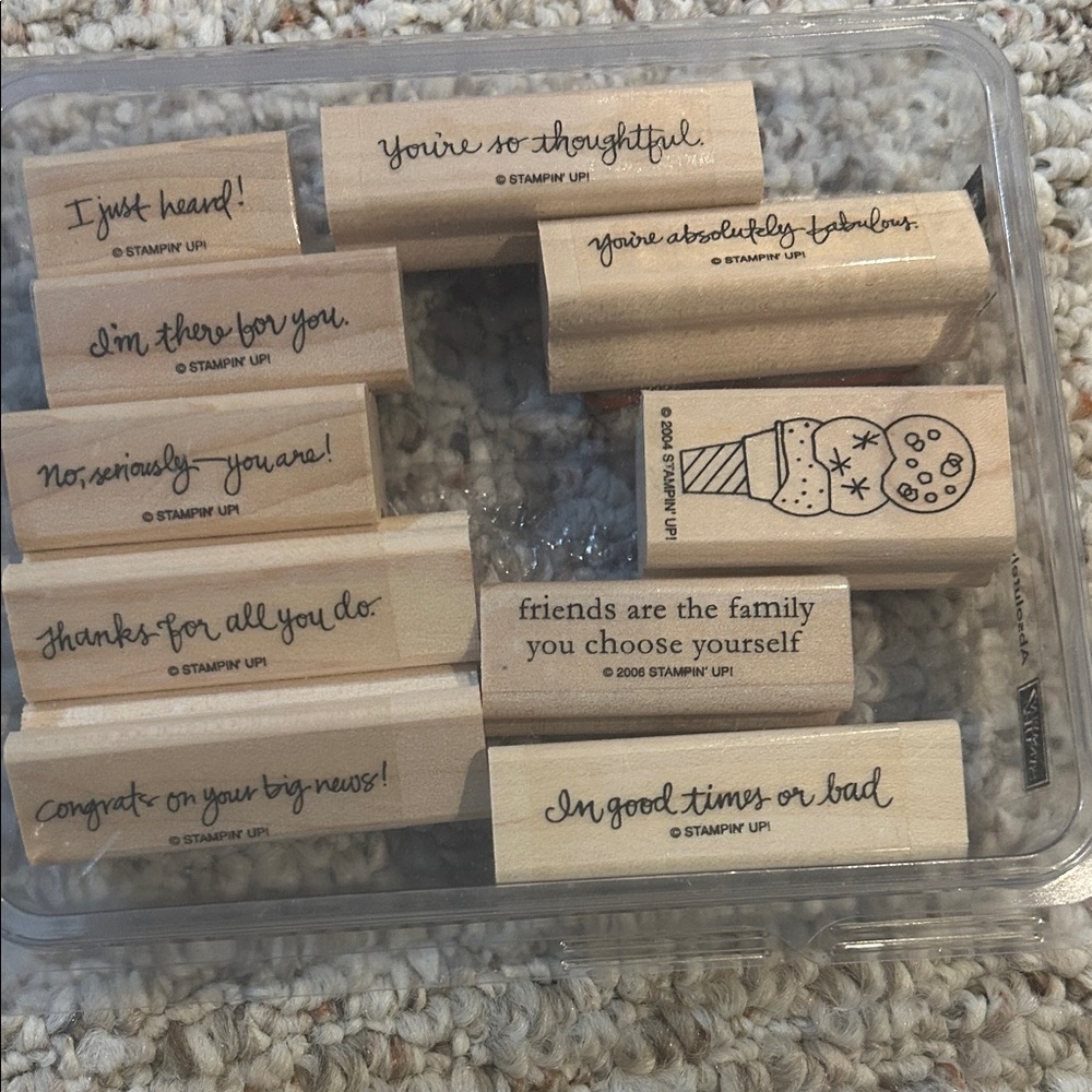 Stampin' Up! Wooden Sentiment Stamp Set - Natural Wood Absolutely Fabulous
